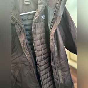 Double layer brown north face winter jacket
